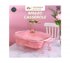 BM680GC Pink Penghangat Makanan Persegi Panjang dengan Motif Marmer